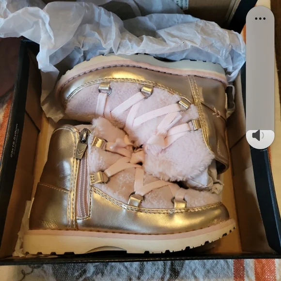 Dr. Scholl's Kids Metallic Gold and Soft Pink Boots - Picture 7 of 9